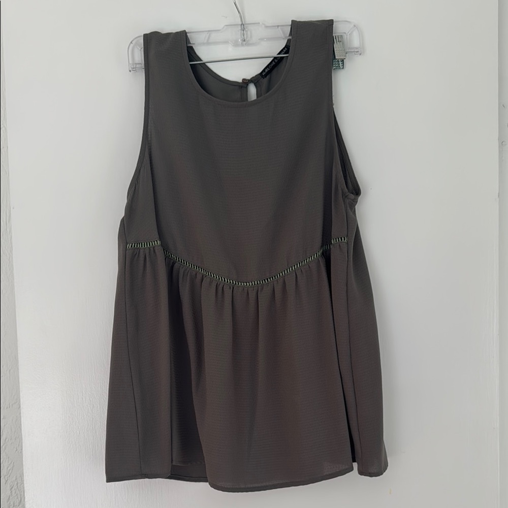 Sleeveless Olive Green Top
